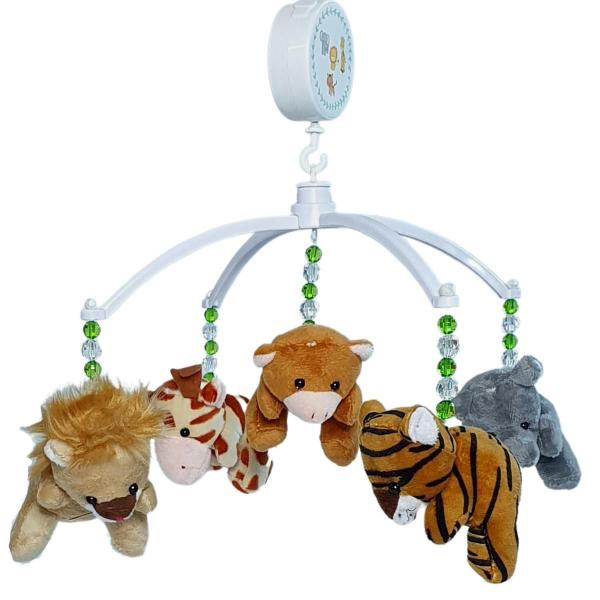 Mobile Para Berço De Bebe Musical Giratório Safari Verde - Erich Baby Imagem de Mobile Para Berço De Bebe Musical Giratório Safari Verde