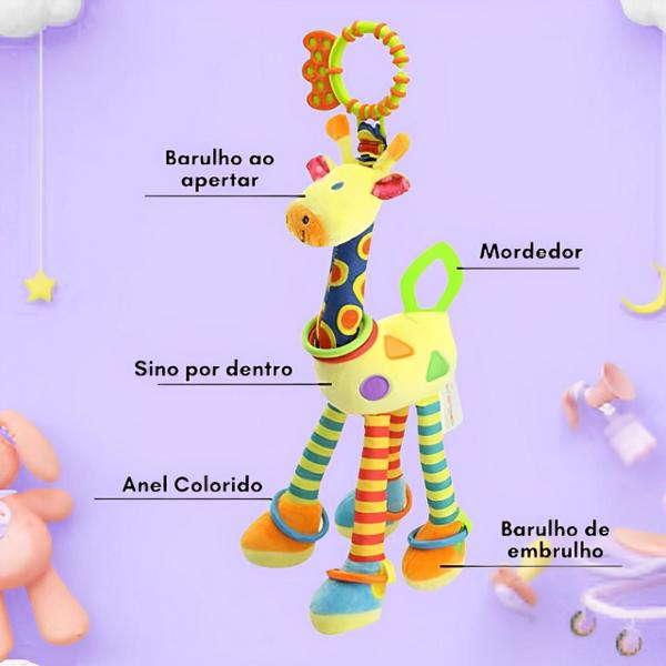 Imagem de  Mobile para Berço - Mobile para Carrinho de Bebe - Brinquedos de Bebê - Mordedor - Girafa