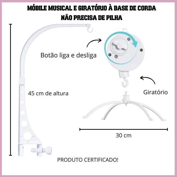 Imagem de Mobile Para Berço Musical Giratório Ursa Princesa Rosé