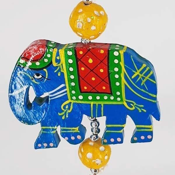 Imagem de Móbile Sino Elefante Pintado 35cm - Decoração Energética