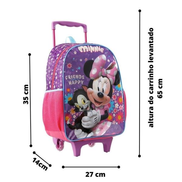 Imagem de Mochila 14 Polegadas Infantil Rodinha Escolar Minnie Disney