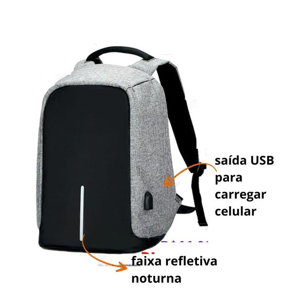 Imagem de Mochila Antifurto Impermeável Notebook 15 Viagem DL0848