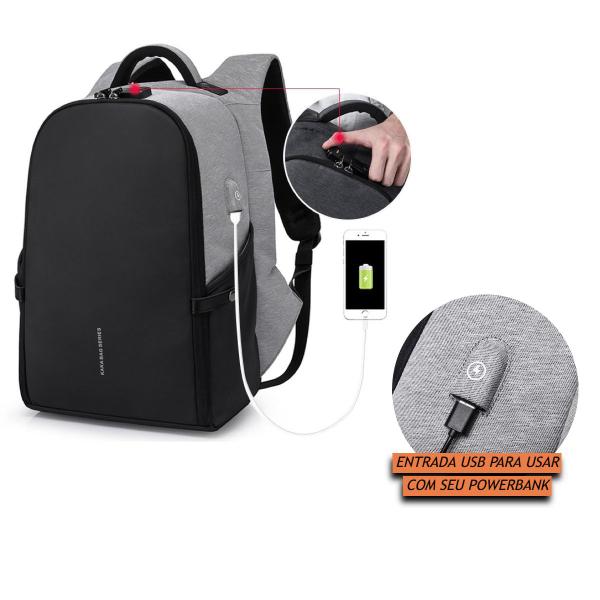 Imagem de Mochila Antifurto Impermeável Premium com Cadeado de Código e Trava para Notebooks de Até 15.6 Polegadas