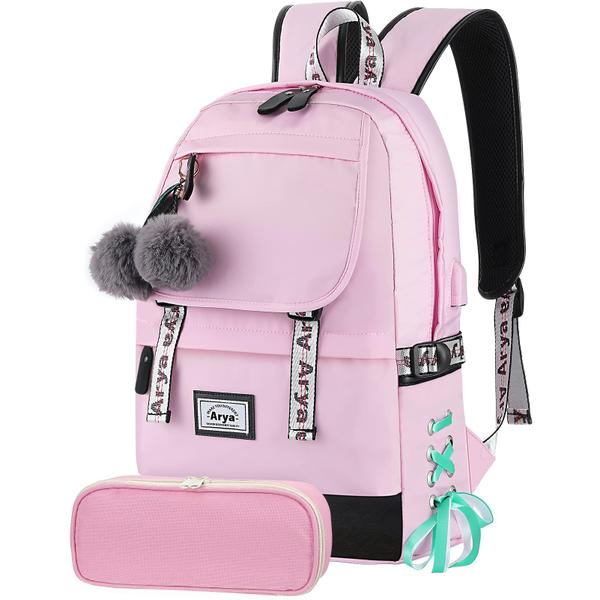 Imagem de Mochila Arya para meninas, adolescentes, crianças de 8 a 15 anos, rosa