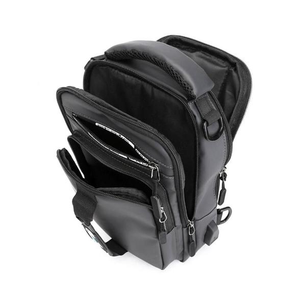 Mochila Bag Bolsa Masculina Transversal Ombro Pochete Usb - Bela Import Imagem de Mochila Bag Bolsa Masculina Transversal Ombro Pochete Usb