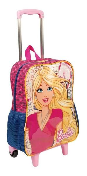 Imagem de Mochila Barbie Pelo Mundo Infantil Rodinhas Escolar Tam G