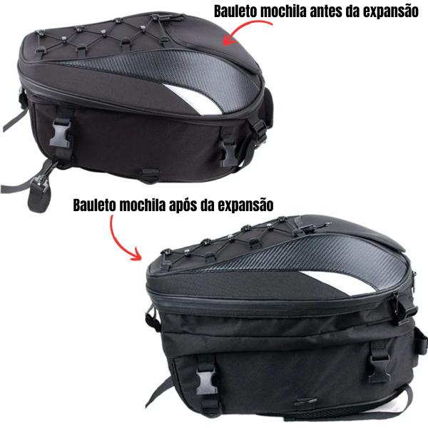 Imagem de Mochila Baú para motos universal cabe capacete super top