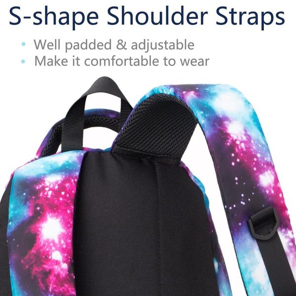 Mochila BLUEFAIRY Kids Galaxy Purple para meninas de 8 a 10 anos Imagem de Mochila BLUEFAIRY Kids Galaxy Purple para meninas de 8 a 10 anos
