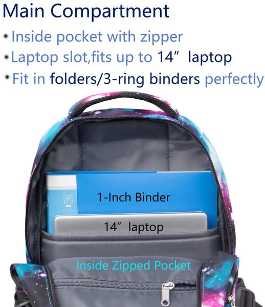 Mochila BLUEFAIRY Kids Galaxy Purple para meninas de 8 a 10 anos Imagem de Mochila BLUEFAIRY Kids Galaxy Purple para meninas de 8 a 10 anos
