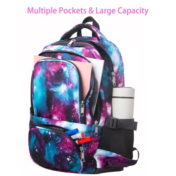 Mochila BLUEFAIRY Kids Galaxy Purple para meninas de 8 a 10 anos Imagem de Mochila BLUEFAIRY Kids Galaxy Purple para meninas de 8 a 10 anos