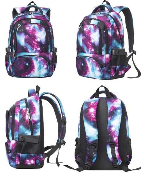 Mochila BLUEFAIRY Kids Galaxy Purple para meninas de 8 a 10 anos Imagem de Mochila BLUEFAIRY Kids Galaxy Purple para meninas de 8 a 10 anos
