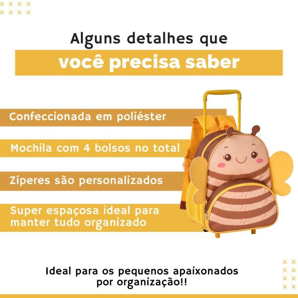 Imagem de Mochila Bolsa C/ Rodinhas '13 Infantil Escolar Animais ABELHINHA, JOANINHA, BORBOLETA - Clio