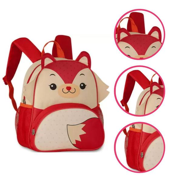 Imagem de Mochila Bolsa Costas Infantil Pets Raposinha - Raposa Vermelha - Zoológico, Animais - Clio