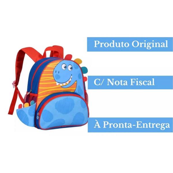 Imagem de Mochila Bolsa De Costas Dino Dinossauro Infantil Escolar/Passeio - Super Reforçada - Clio