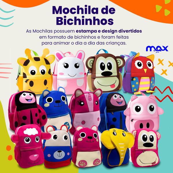 Imagem de Mochila Bolsa de Ombro Infantil em Neoprene - Bebe, Creche, Animais, Zoo, Escolar