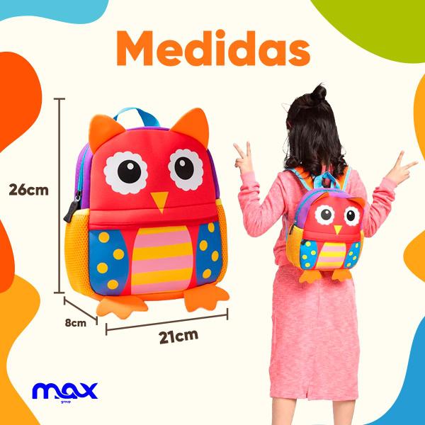 Imagem de Mochila Bolsa de Ombro Infantil em Neoprene - Bebe, Creche, Animais, Zoo, Escolar