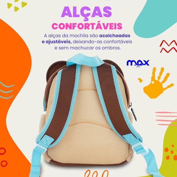 Imagem de Mochila Bolsa de Ombro Infantil em Neoprene - Bebe, Creche, Animais, Zoo, Escolar