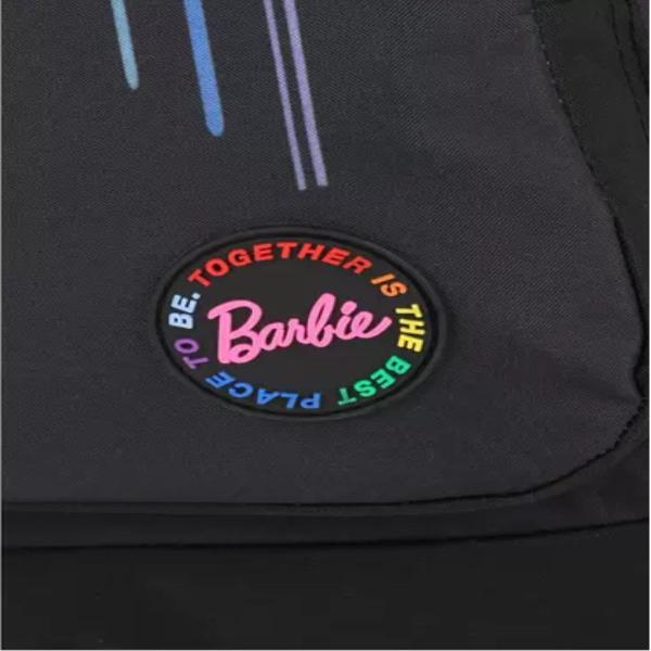 Imagem de Mochila Bolsa Escolar Barbie Juvenil Meninas De Costas Preto