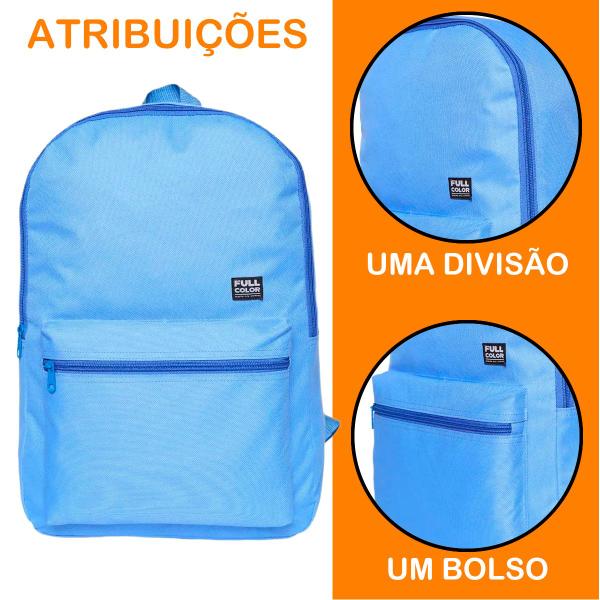 Imagem de Mochila Bolsa Escolar Faculdade Casual Juvenil Espaçosa Colors