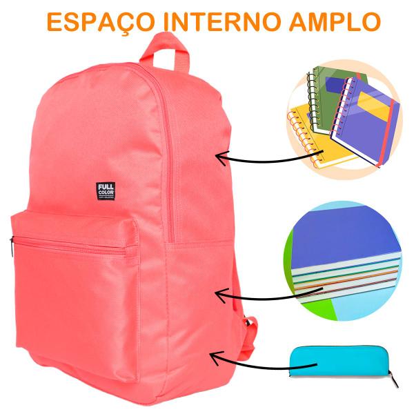 Imagem de Mochila Bolsa Escolar Faculdade Casual Juvenil Espaçosa Colors