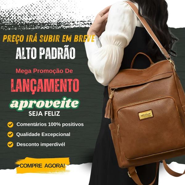 Imagem de Mochila Bolsa Feminina Antifurto Dia A Dia Trabalho Faculdade Passeio Juvenil Alça Transversal e Ombro Adulto Reforçada  