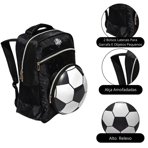 Imagem de Mochila Bolsa Infantil Meninos Bola 3d Alto Relevo T105