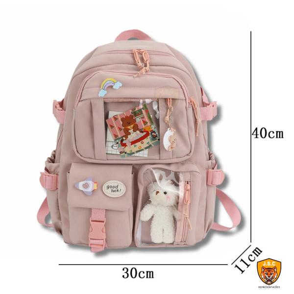 Imagem de Mochila Bolsa K-pop Feminina P/ Personalizar Kawaii Coreana