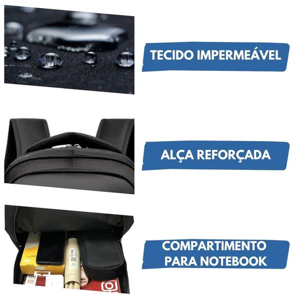 Imagem de Mochila Bolsa Mala Reforçada Notebook Impermeável Envio Imediato Unisex Top