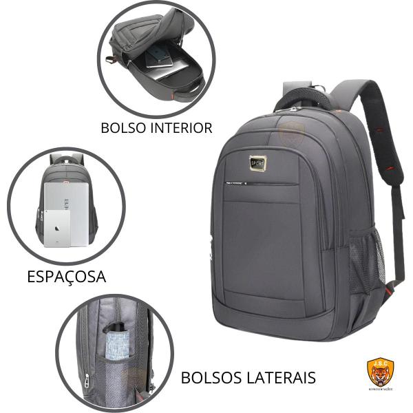 Imagem de Mochila Bolsa Masculina Básica Escolar Faculdade Notebook