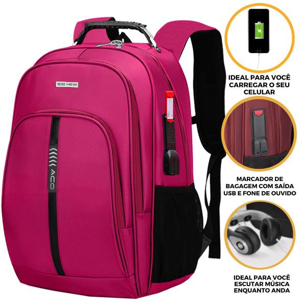 Imagem de Mochila Bolsa Masculina Feminina Notebook Escolar Faculdade Viagem Dia a Dia Antifurto Resistente A Agua Reforçada USB