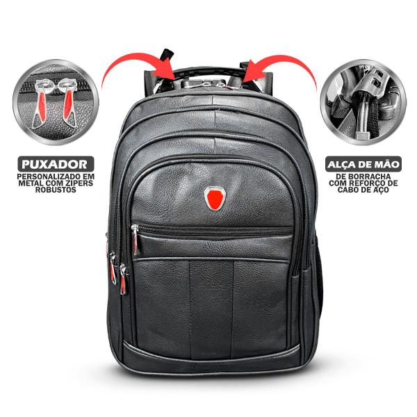 Imagem de Mochila Bolsa Masculina Notebook Couro Trabalho Envio 24hs