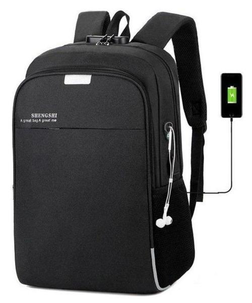 Imagem de Mochila Bolsa Notebook Executiva escolar masculina feminina Volta Aulas cabo Usb Estudante Universitário Unissex, anti furto 