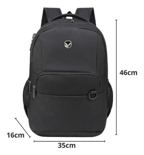 Imagem de Mochila Bolsa Notebook Laptop Anti Furto Senha Cadeado Usb