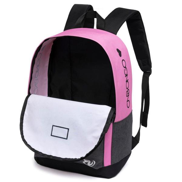 Imagem de Mochila Bolsa Onbongo Escolar Faculdade Juvenil Feminina Rosa Pompom Passeio Viagem Resistente