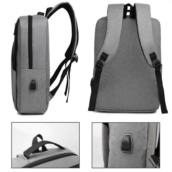 Imagem de Mochila Bolsa Para Notebook 15 Polegadas Impermeável Slim Executiva Resistente Reforçada Masculina Feminina Escolar Usb