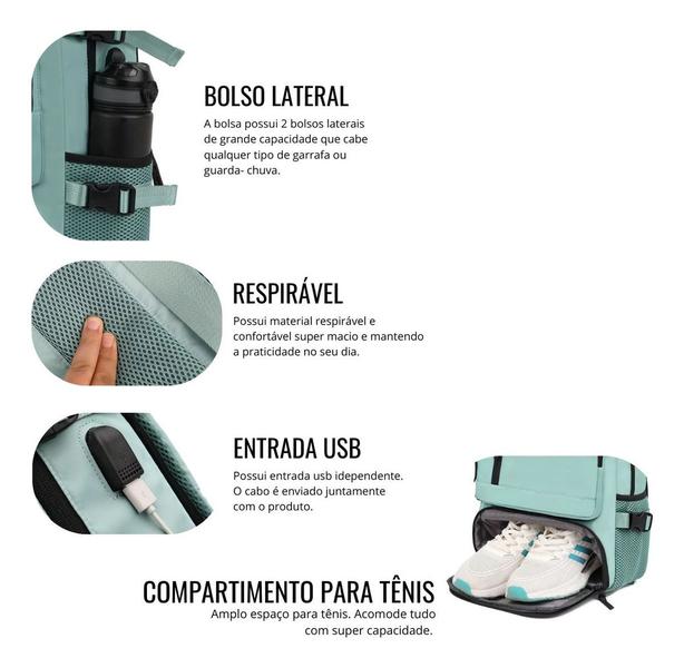 Imagem de Mochila Bolsa Premium Viagem Multifuncional 40l Notebook 16