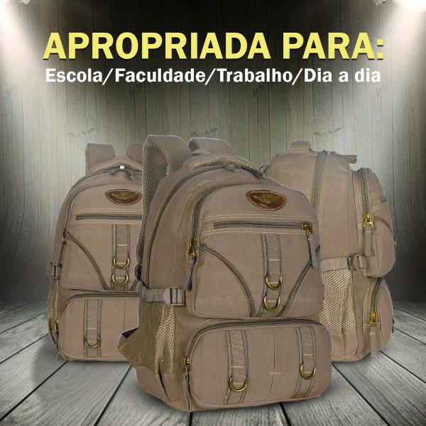 Imagem de Mochila Bolsa Reforçada Lona Notebook Escolar  Sp02