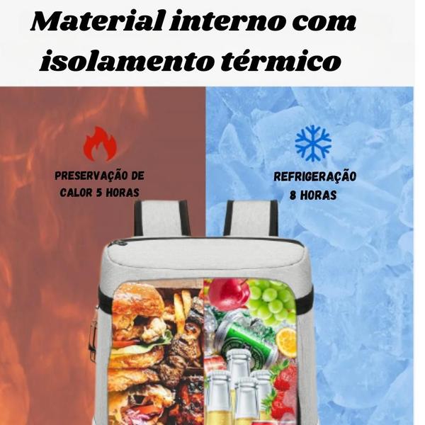 Imagem de Mochila Bolsa Térmica Grande Sacola Impermeável Cooler Bag