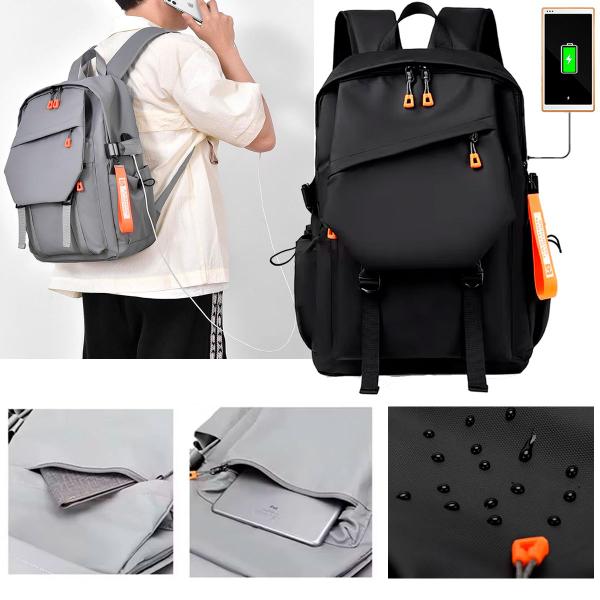 Imagem de Mochila Bolsa USB Notebook 15,6" Oxford Impermeável Premium