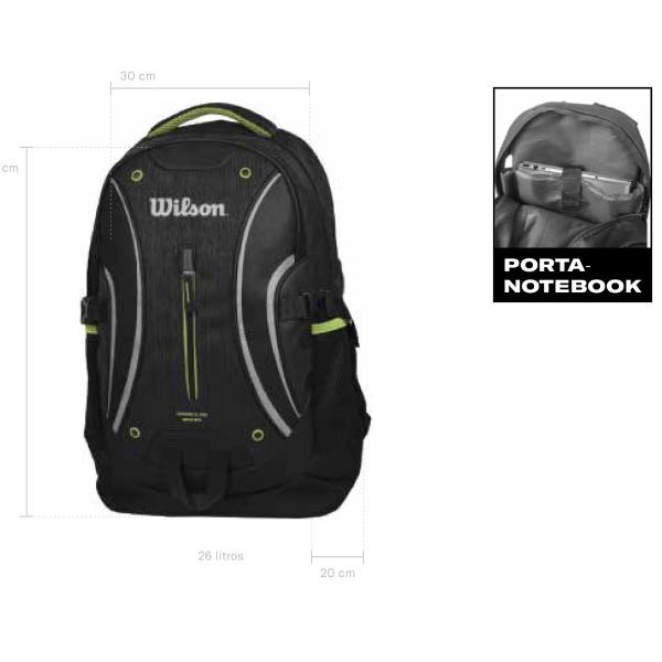 Imagem de Mochila Bolsa Wilson Executiva Esportiva Trabalho Faculdade Notebook Laptop Poliéster 26 Litros