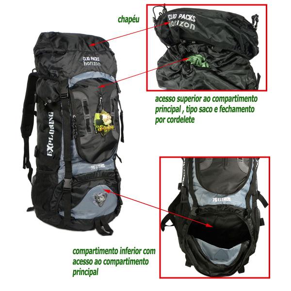 Imagem de Mochila Camping Cargueira 75L Clio MC3327