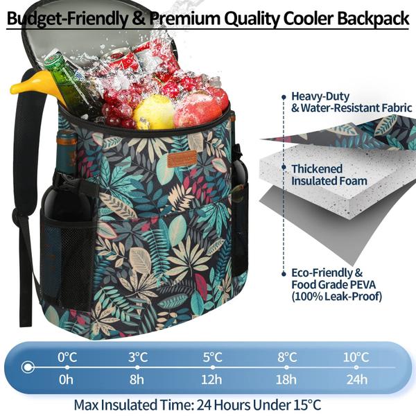 Imagem de Mochila Camping Cooler Vankor, 30 latas, impermeável, leve