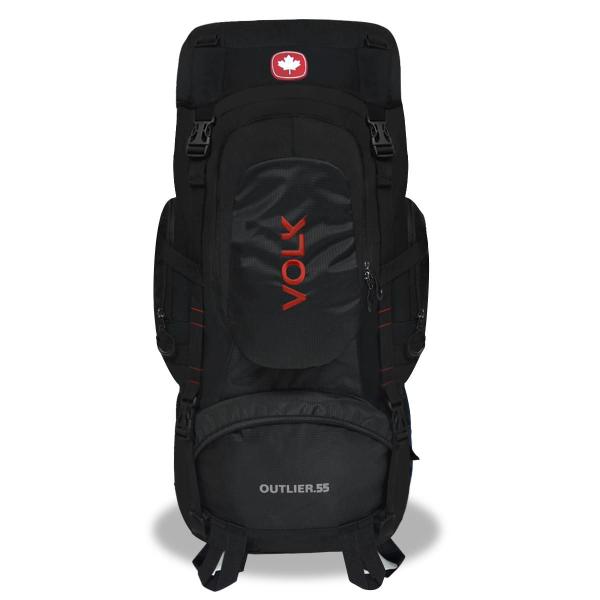 Imagem de Mochila Camping Volk 55L Com Capa de Chuva Impermeável Reforçada Trilha Montanhismo