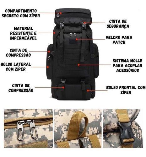 Imagem de Mochila Cargueiro Acampamento Trilha Impermeável 80 Litros