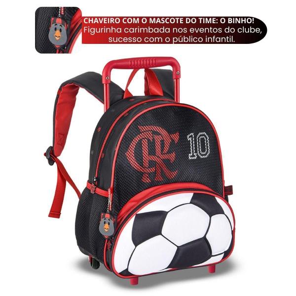 Imagem de Mochila Carrinho Flamengo Com Estojo Duplo Escolar Infantil