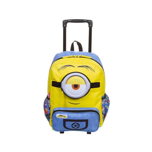 Imagem de Mochila Carrinho Rodinhas Escolar Minions X Original Sestini