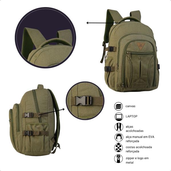 Imagem de Mochila Casual Mormaii Canvas 25L Acolchoadas Forte Dupla