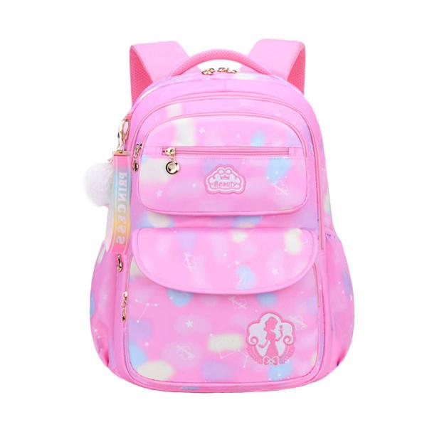 Imagem de  Mochila Colorida Infantil Meninas Bolsa Escolar Grande Espaço Lápis Caneta Notebook Garrafa