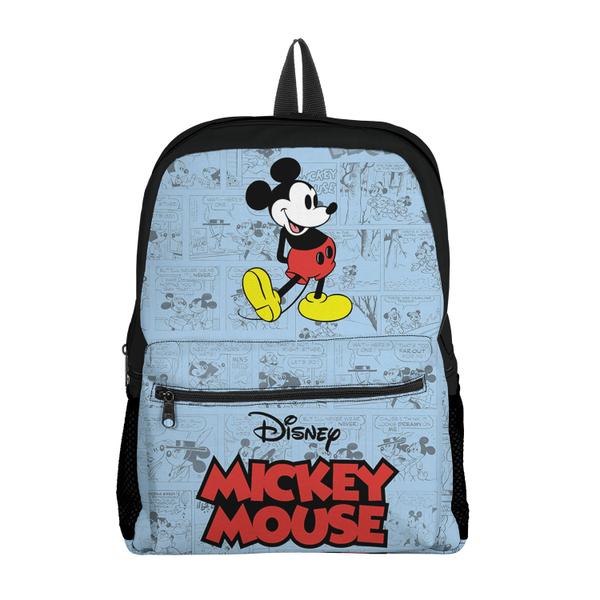 Imagem de Mochila com Bolso Escolar Infantil Avulsa Mickey e Minnie Menina 