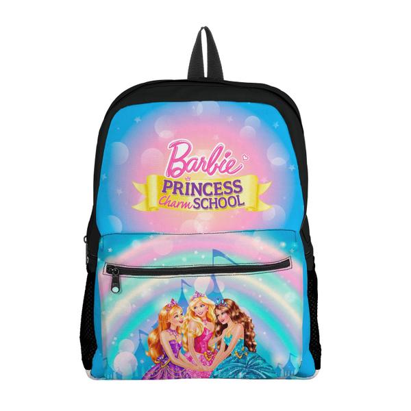 Imagem de Mochila com Bolso Infantil Avulsa Menina Barbie Rosa  